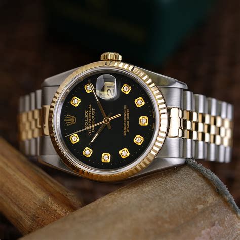 rolex 16233 review stainless whit black datejust diamond|pre owned Rolex Datejust 16233.